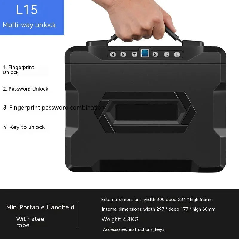 Portable small password safe box with mechanical key lock in youqiaogang size.