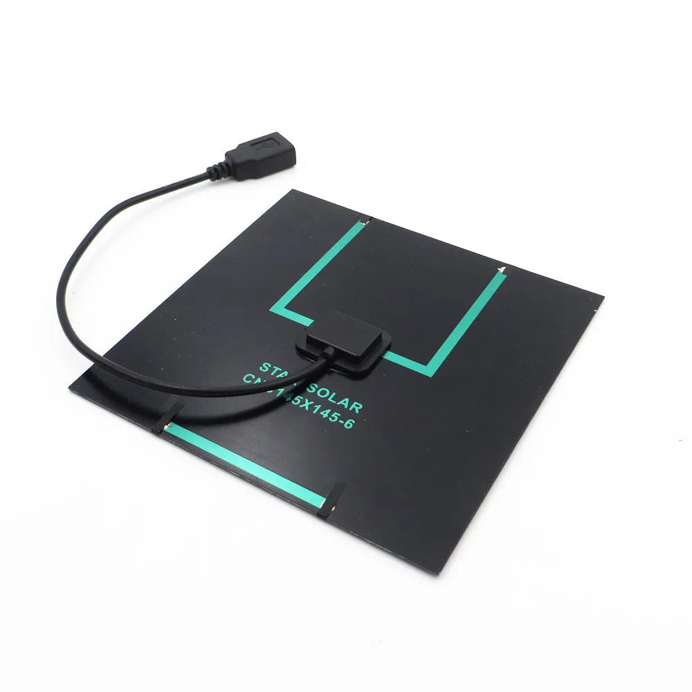Solar panel with attached fan unit and USB port for mobile phone charging