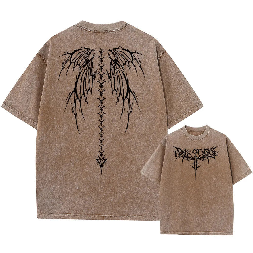 Oversized cotton men's t-shirt with drop-shoulder short sleeves in loose casual fit