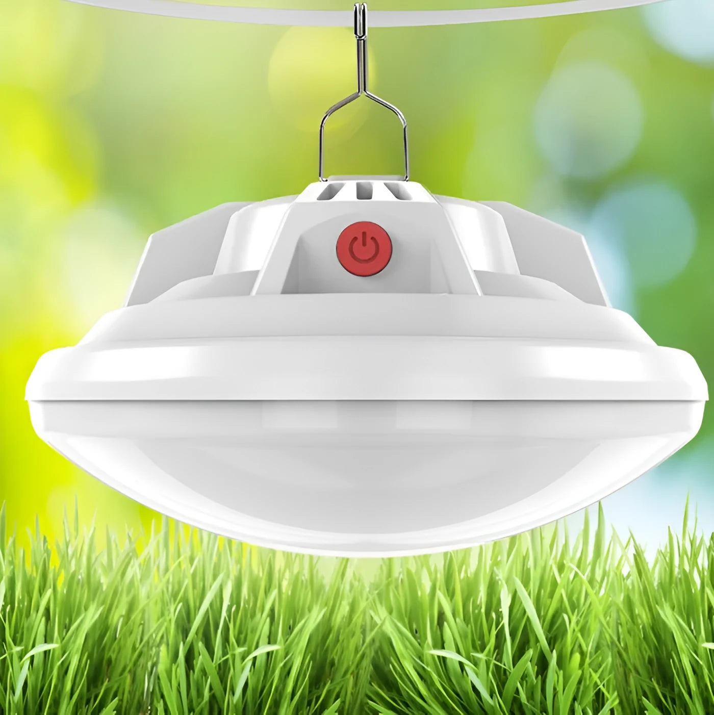 LED camping lantern with energy-saving bulb, showing 18650 battery and available in 280W, 350W, 450W, 500W options.