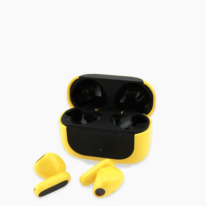 Jerry Cartoon wireless Bluetooth headphones in black, white, or yellow colours with earbud design