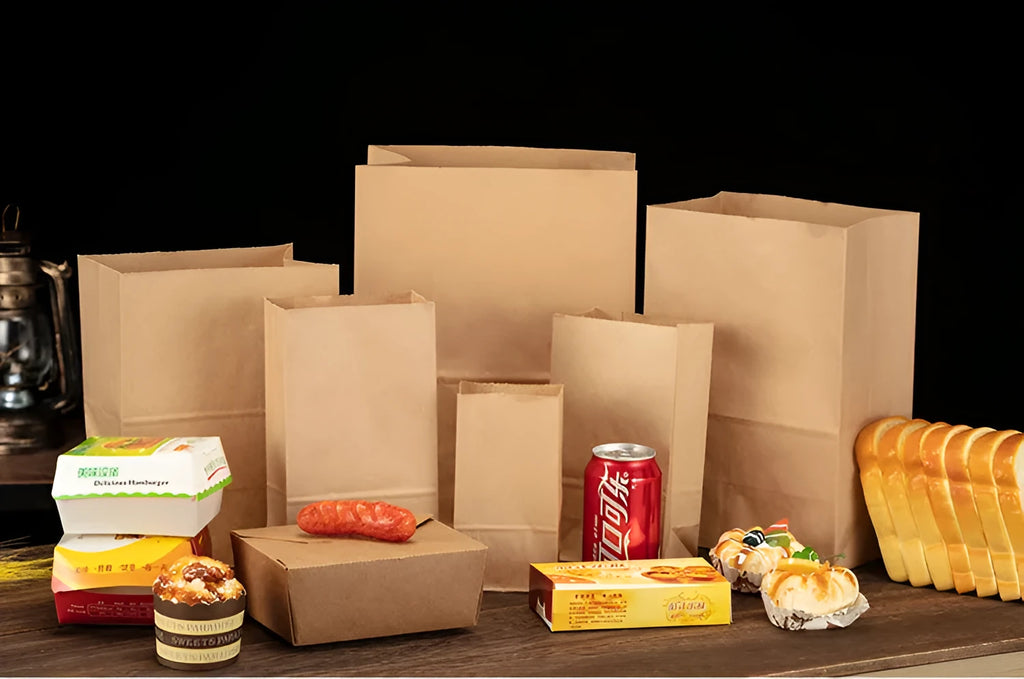 Yellow kraft paper packaging bag with aluminium foil inner lining for snack foods
