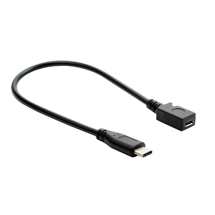0.25m Micro USB female to Type-C male data cable for mobile phone