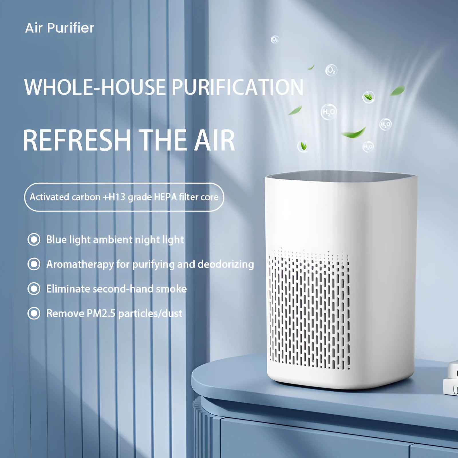 USB desktop air purifier for small room odour and smoke removal
