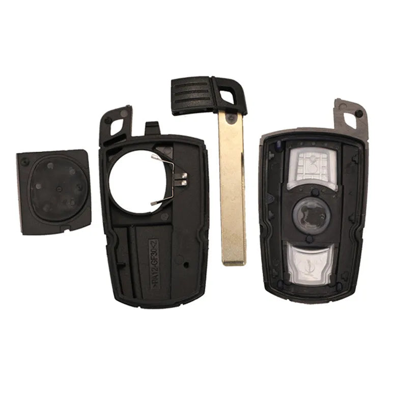 BMW semi-intelligent remote car key fob with three-button design and metal/plastic construction