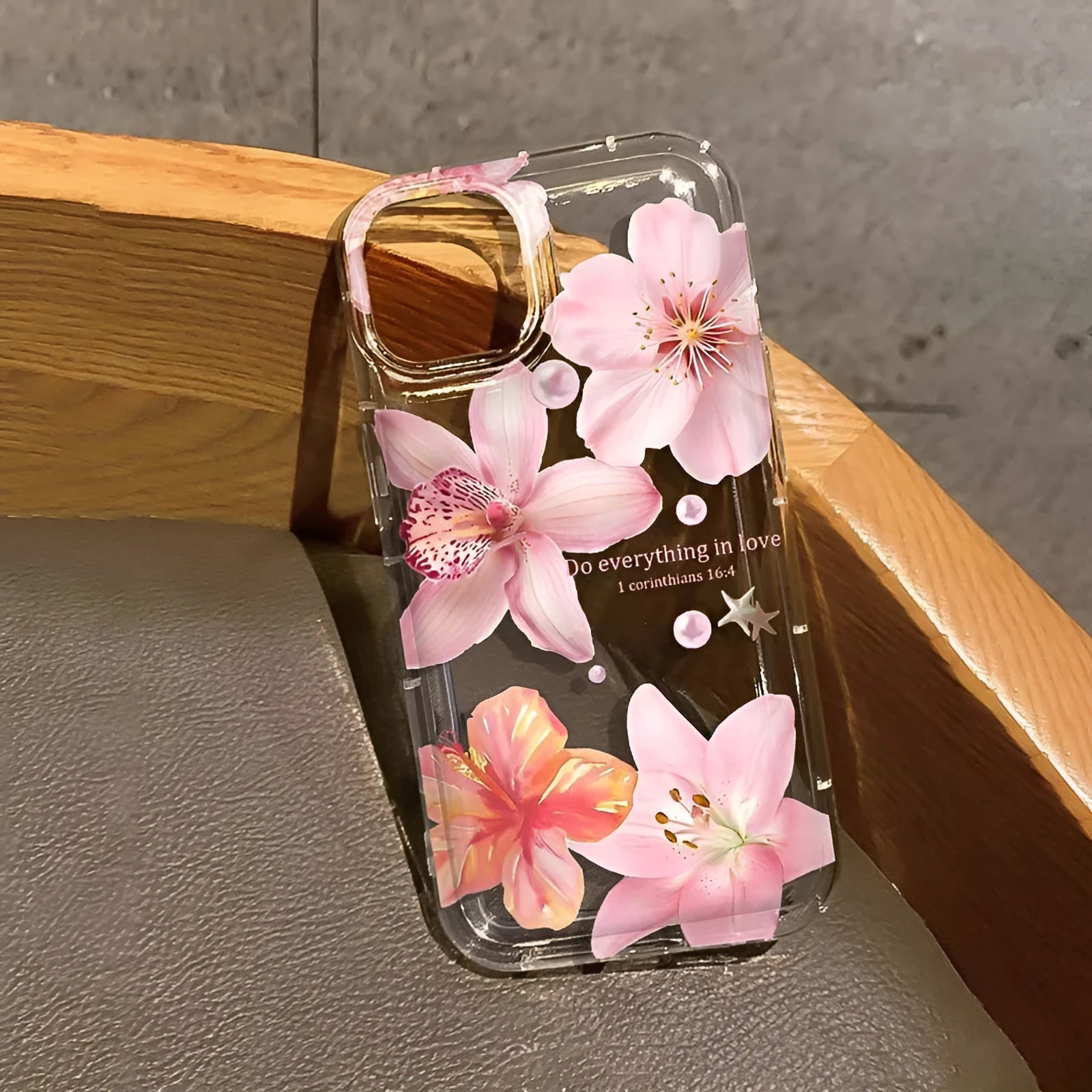 Bright lily TPU airbag phone case with transparent frosted finish for Apple iPhone