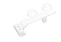 Pure white manual button-operated wash tool with detachable parts and a set of copper and brass tap adapters.