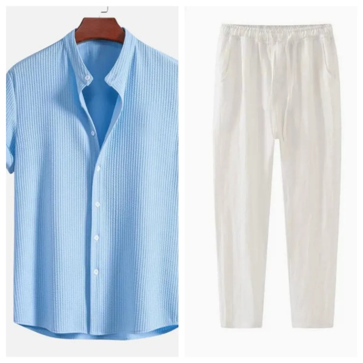 Men's loose fit short sleeve casual shirt in various colours including wine red and light blue