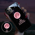 Voice-activated iPhone case with LED flash light and tempered glass back in cool lightning design.