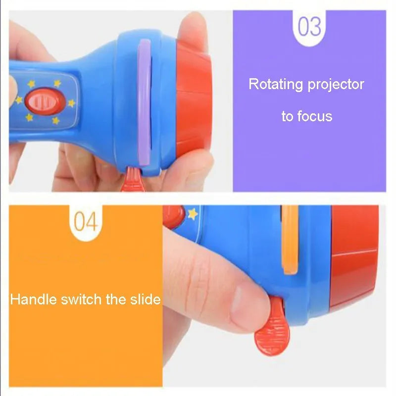 SmartKids story projector torch with four fairy tale projection discs showing colourful images