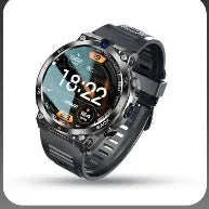 Sports smartwatch with dual cameras, touch screen, and heart rate monitoring features