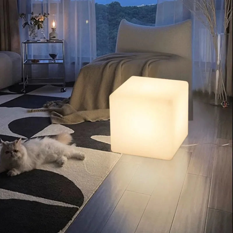 Square LED cube stool light outdoor furniture with modern design and waterproof IP65 rating