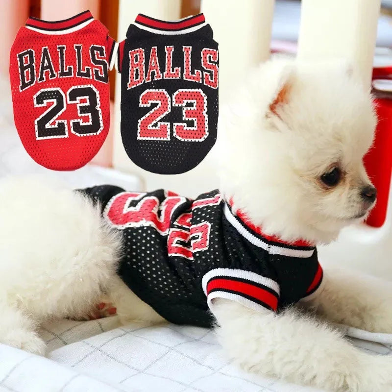 Black and red dog sweatshirt vest made from polyester fabric with breathable design
