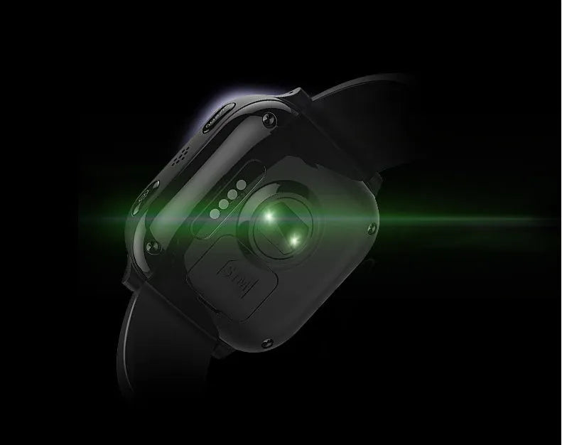 Black smart positioning watch for elderly with SOS button and card slot on wrist strap