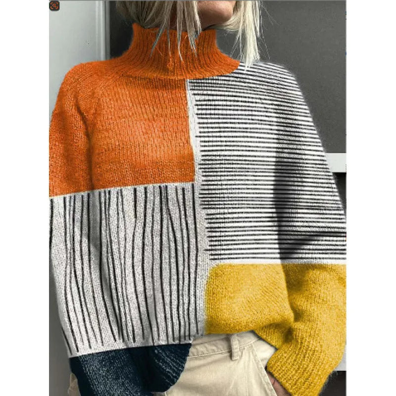 Women's abstract Christmas print casual top in polyester fabric