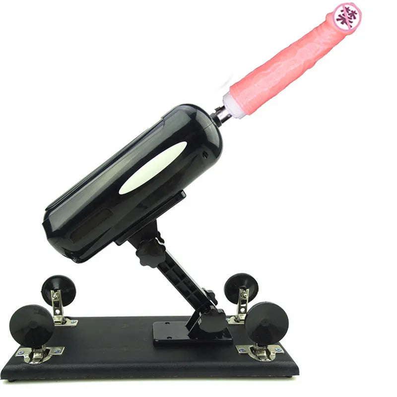 Purple, black, and pink automatic telescopic thrusting sex toy for women