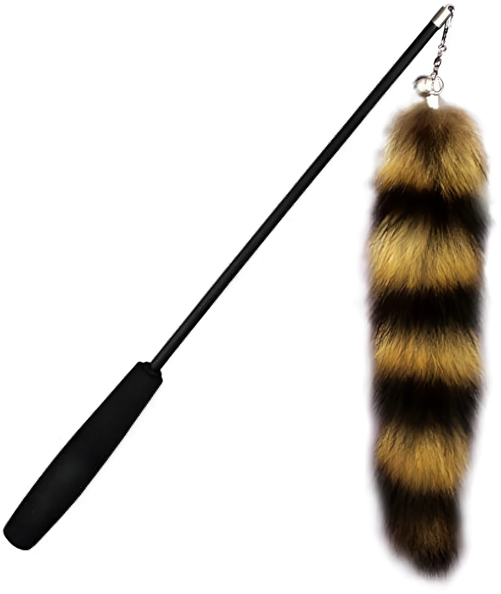 Black cat wand teaser with elastic string for interactive play