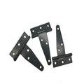 Fixed light T-shaped iron hinge for wooden courtyard doors with straight arm curvature