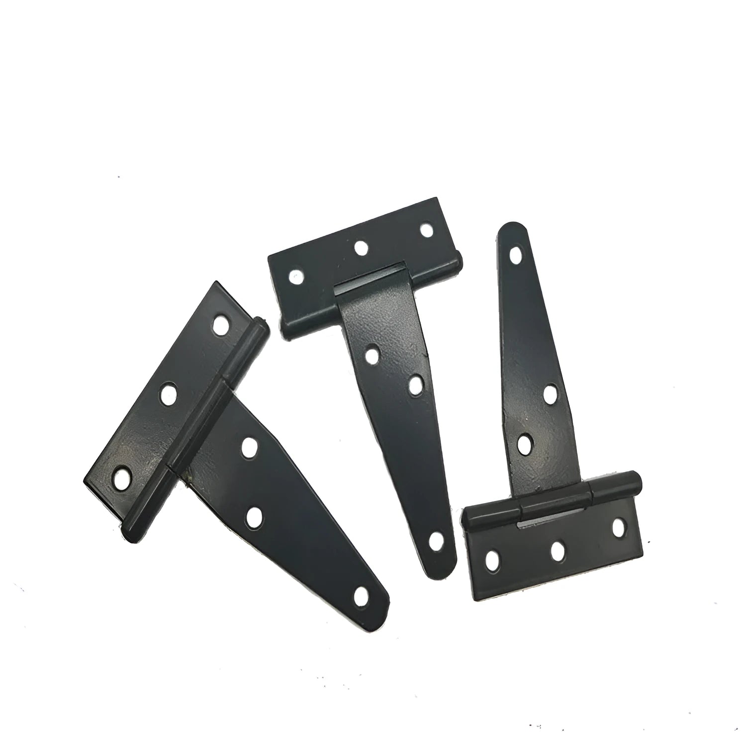 Fixed light T-shaped iron hinge for wooden courtyard doors with straight arm curvature