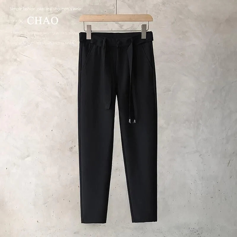 Boys slim straight wool trousers in tapered design with straight leg opening