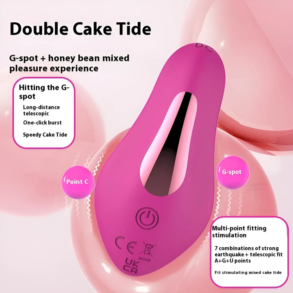 Rose red wearable female massager with cute butterfly design and smartphone APP control