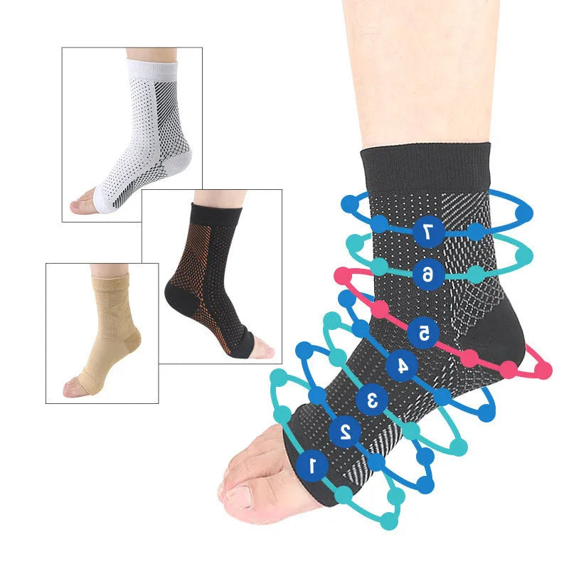 Korean-style sports foot socks with heel invisible pressure design in black, white, skin colour or copper options