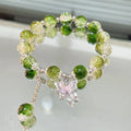 Chinese style glass bracelet with bamboo joint design elements in multiple colour options