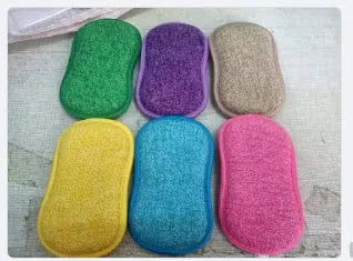 Double-sided kitchen cleaning sponge with polyurethane core and assorted dishcloths set of 11 pieces