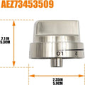 Silver metal oven stove knob replacement part with 5.3cm diameter