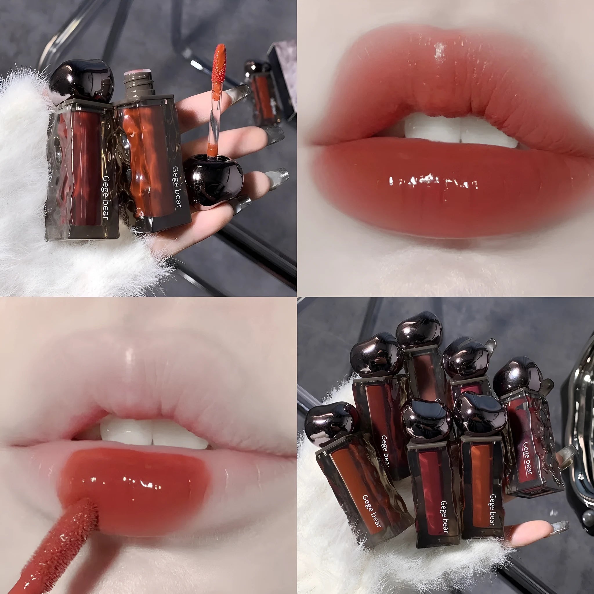 Glacier Lava Lip Lacquer in mirror makeup finish with seven colour options 01-07