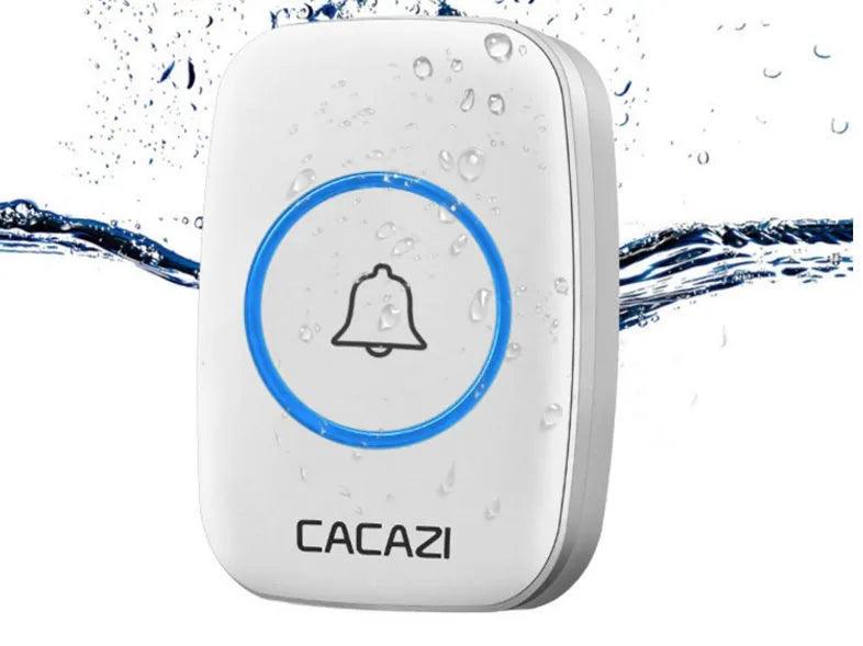Wireless doorbell transmitter and plug-in receiver unit with 300 metre range