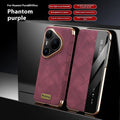 Huawei electroplated diamond grid anti-fingerprint phone case in imitation leather, shown in Elegant Black.