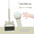 Broom and dustpan set with rotating brush holder in beige, green or purple colours