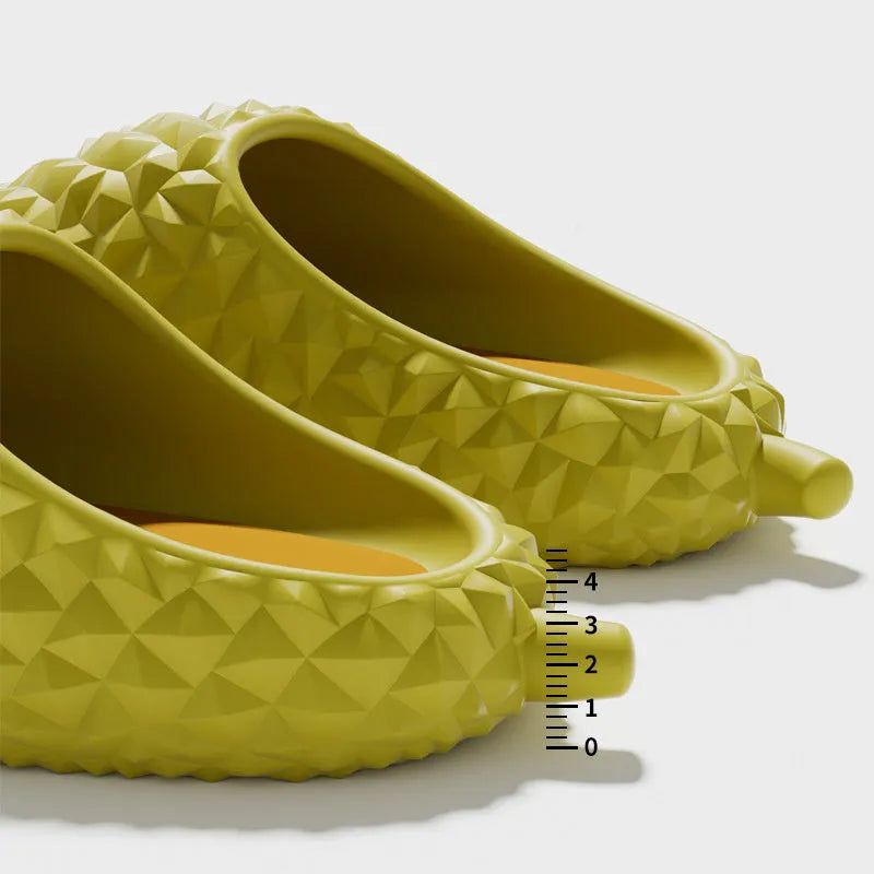 Durian peep-toe EVA bathroom slippers in golden pillow yellow with non-slip sole