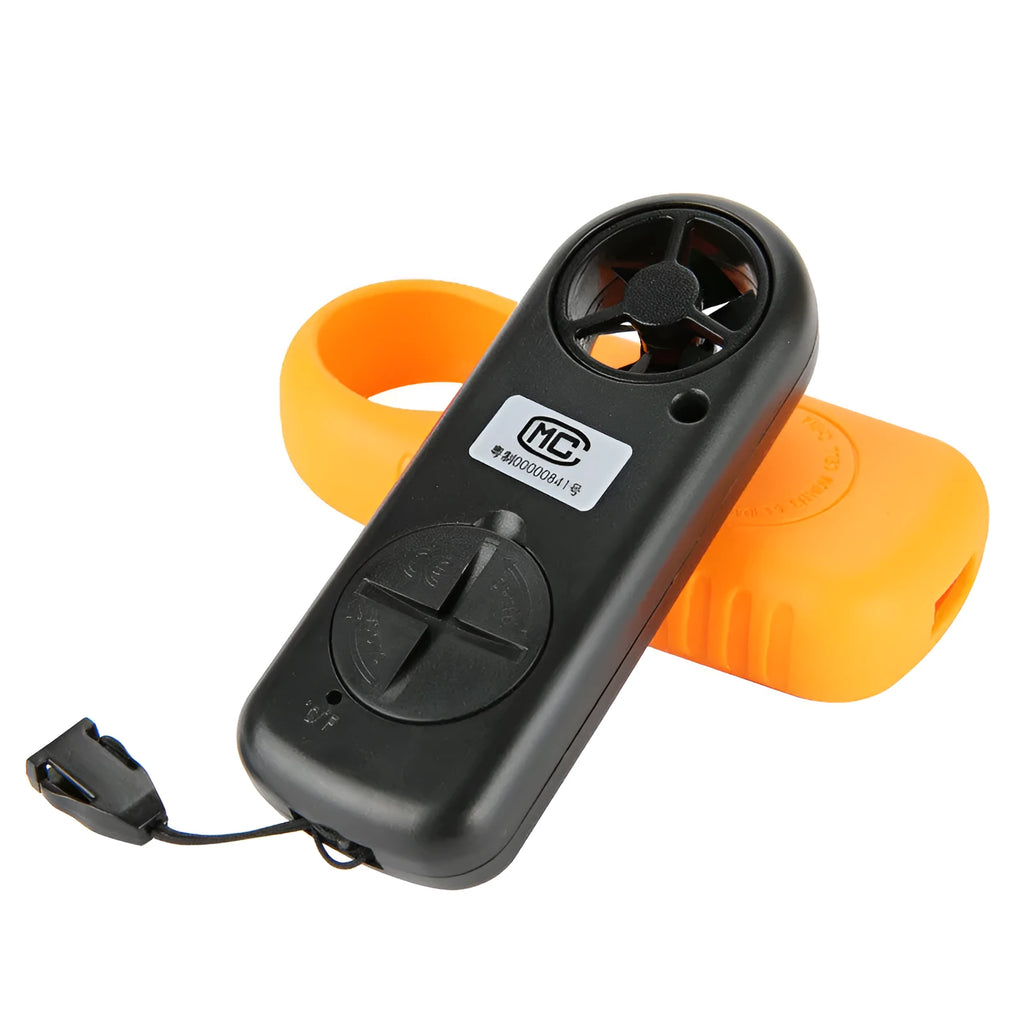 Orange digital portable wind speed measuring instrument handheld anemometer