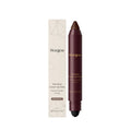 Hair root cover-up cosmetic stick in black and dark brown colour options.