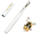 Portable telescopic pocket fishing rod kit with 1m fibre glass rod and golden ST5RL fishing reel