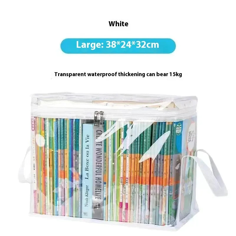 Large foldable PVC storage bag in black or white with transparent panels and a 24L capacity.