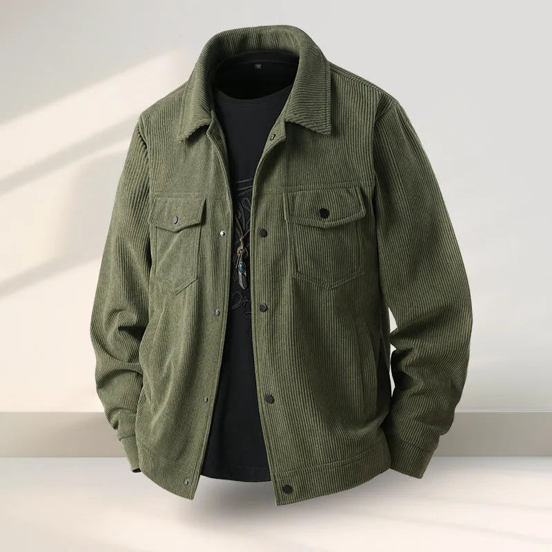 Men's slim fit coat in black, coffee, green, or white colours with plus sizing up to 3XL