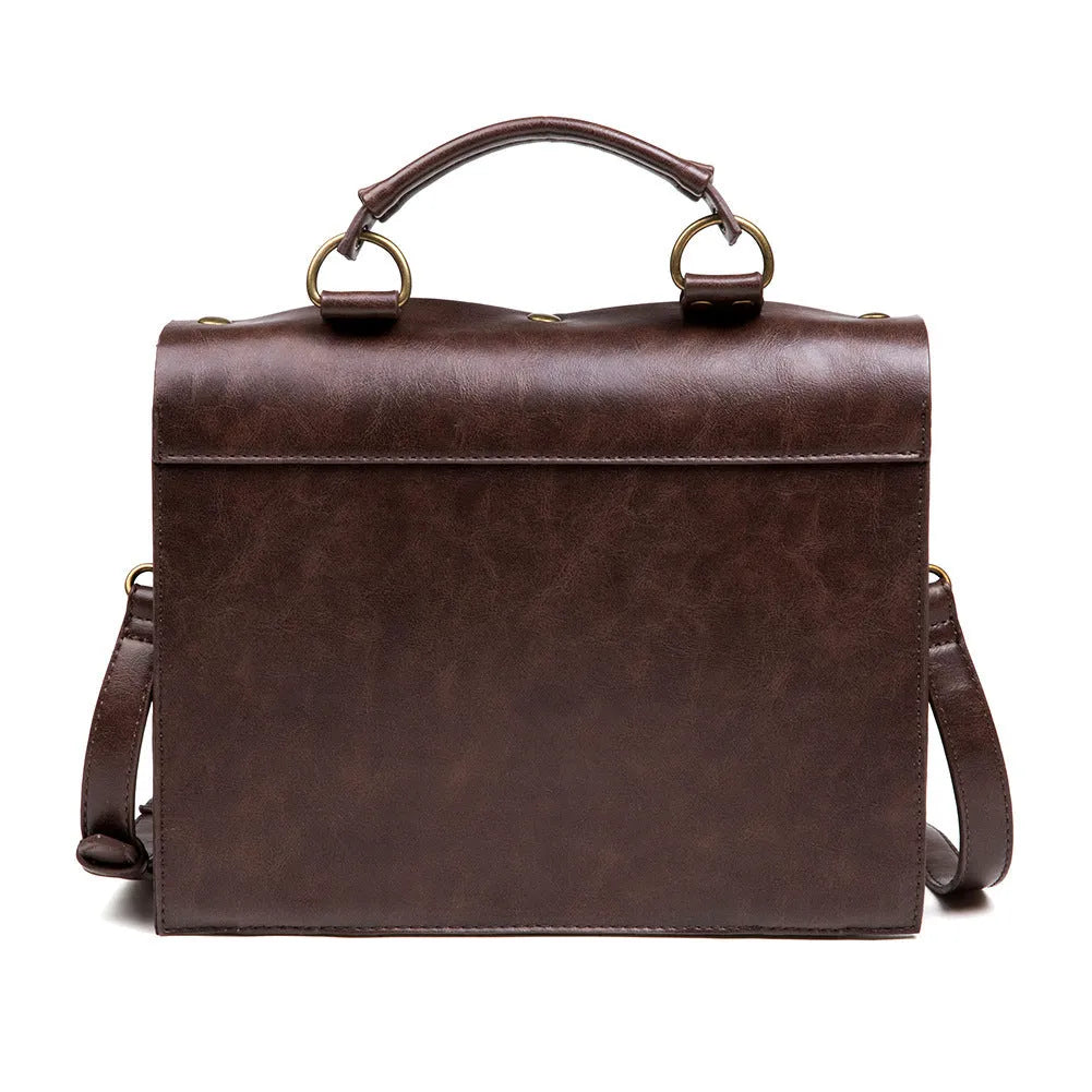 Bronze steampunk industrial retro style shoulder bag with metal hardware and pillow shape