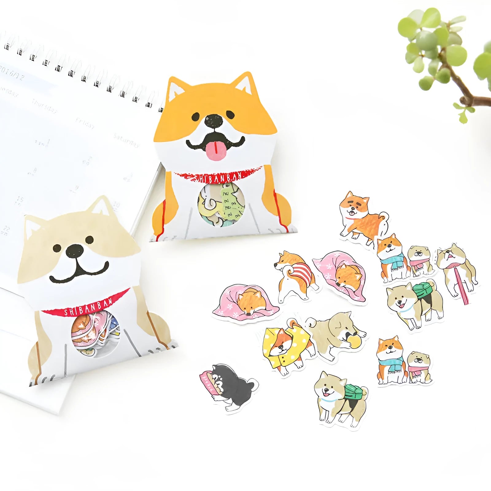 Pack of irregular-shaped dog stickers for hand account decoration in assorted colours