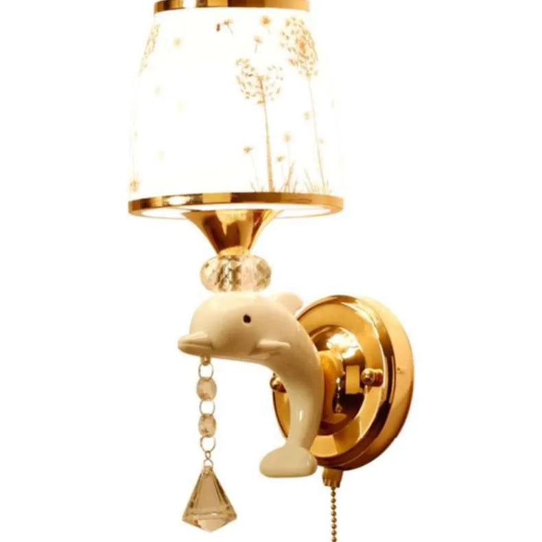European style wall lamp with glass lampshade, available in single or double head configurations for bedroom or sitting room