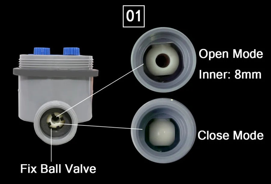 Automatic watering timer device with display and indoor ball valve for 3/4 inch faucet connection