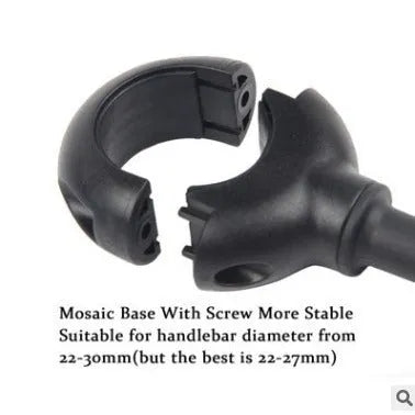 Black metal bicycle rearview mirror with hose adjustment clamp, shown as a two-pack.