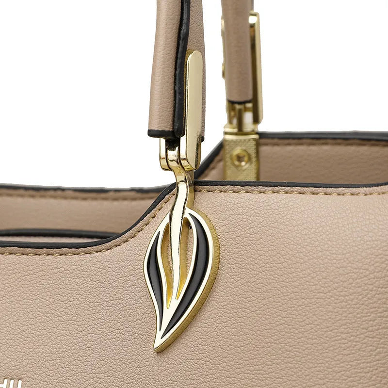 Women's PU leather messenger bag with multi-layer shoulder strap in various colour options