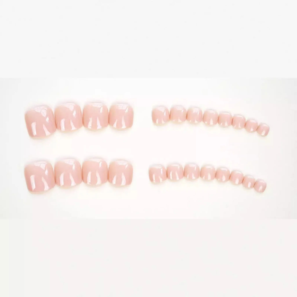 Finished plastic toenail stickers with adhesive glue in skin colour J-52 cosmetic set
