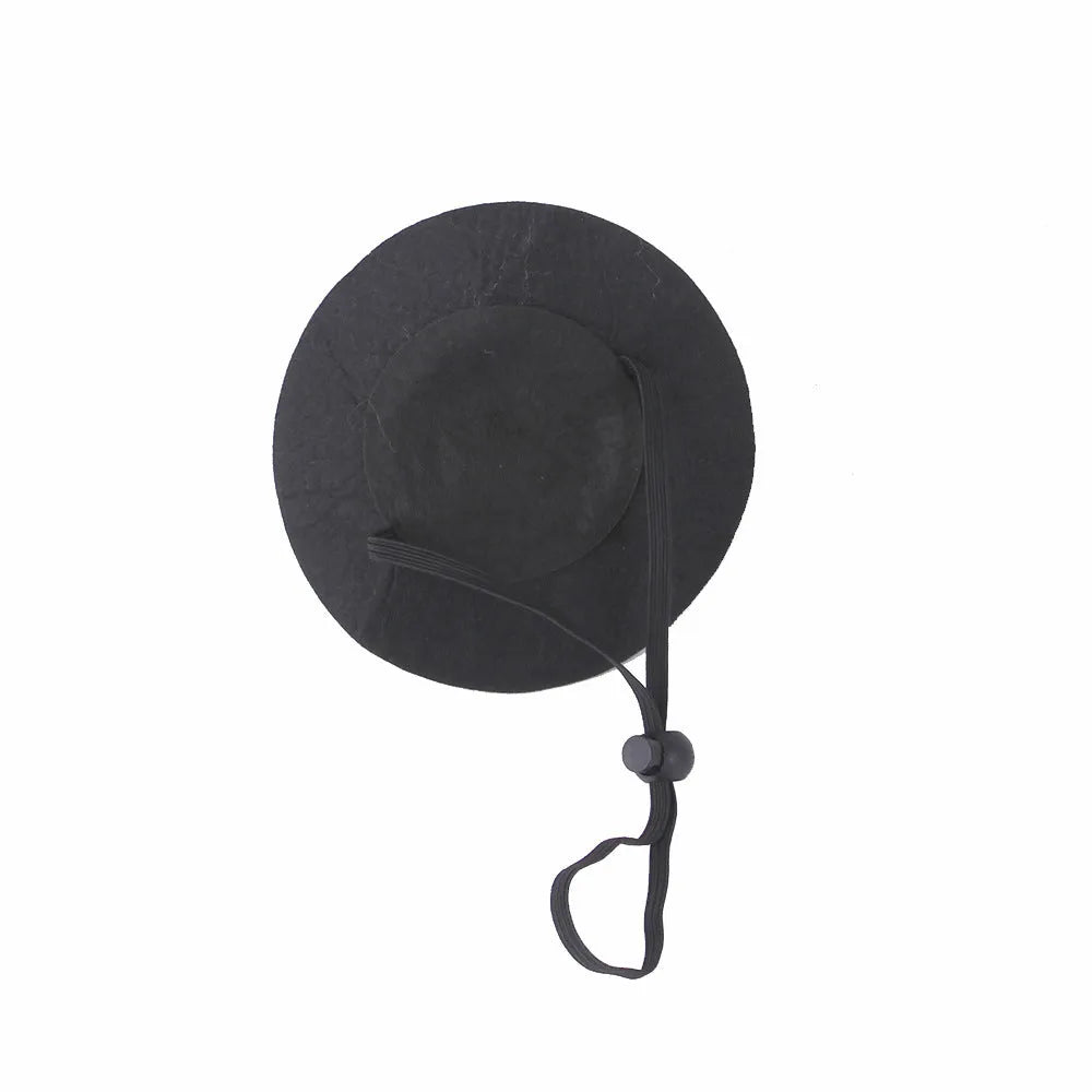 Embroidered cloth pet Halloween hat showing pumpkin design on cat