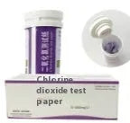 Chlorine dioxide test paper bottle containing 50 strips for 0-1000 mg/L waste water concentration detection