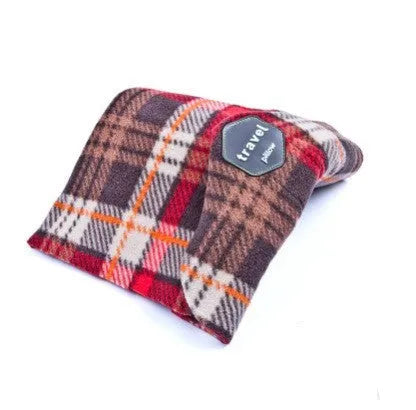 U-shaped neck support travel pillow scarf in four colour options with cotton filling