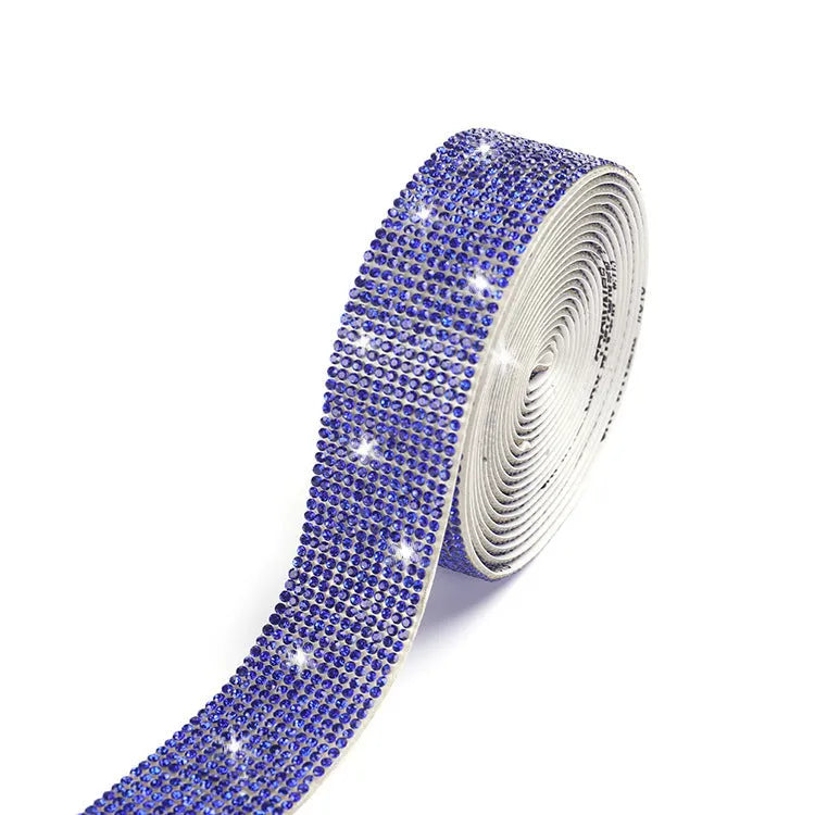 Self-adhesive water drill strip for clothing decoration in white and AB colour options